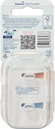 Schnuller Air Silikon symmetrisch, rosa/blau, 0-6 Monate, 2 St
