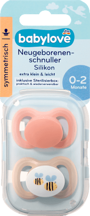 Schnuller für Neugeborene Silkon symmetrisch, aprikot/beige, 2 St