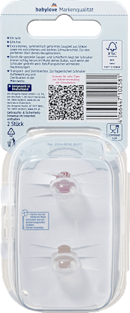 Fopspeen voor pasgeborenen, symmetrisch, siliconen, perzik/crème, 0-2 maanden, 2 stuks