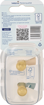 Schnuller Latex rund, creme/grün, von Geburt an, 2 St