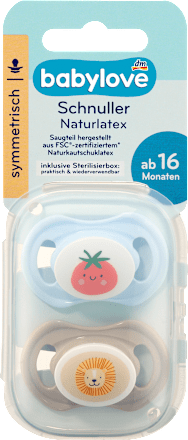 Schnuller Naturlatex symmetrisch, blau/taupe Gr. 3, ab 16 Monaten, 2 St