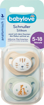 Schnuller Silikon anatomisch, beige/mint, Gr. 2, 5-18 Monate, 2 St
