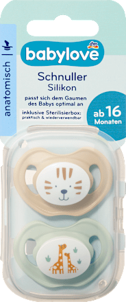 Schnuller Silikon anatomisch, beige/mint, Gr. 3, ab 16 Monaten, 2 St