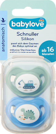 Schnuller Silikon anatomisch, mint/blau, Gr. 3, ab 16 Monaten, 2 St