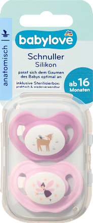 Schnuller Silikon anatomisch, pink/rosa, Gr. 3, ab 16 Monaten, 2 St