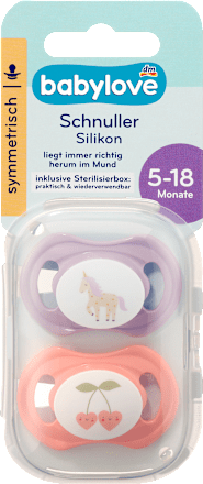 Schnuller Silikon symmetrisch, lila/rosa, Gr. 2, 5-18 Monate, 2 St