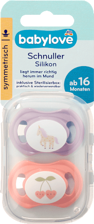 Schnuller Silikon symmetrisch, lila/rosa, Gr. 3 , ab 16 Monaten, 2 St