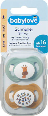 Schnuller Silikon symmetrisch, ocker/mint, ab 16 Monaten, 2 St babylove