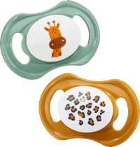 Schnuller Silikon symmetrisch, ocker/mint, ab 16 Monaten, 2 St babylove