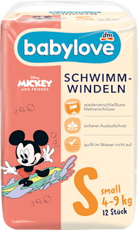 Schwimmwindeln Disney Gr. Small (4-9 kg), 12 St