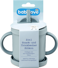 Snack- und Trinkbecher 2in1 Silikon blau, 1 St