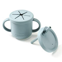Snack- und Trinkbecher 2in1 Silikon blau, 1 St