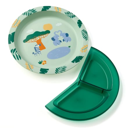 Teller mit Trennschale grün, 1 St