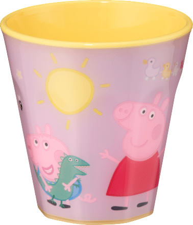 Trinkbecher 9-Kant flieder/gelb, Peppa Pig