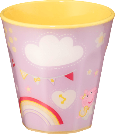 Trinkbecher 9-Kant flieder/gelb, Peppa Pig