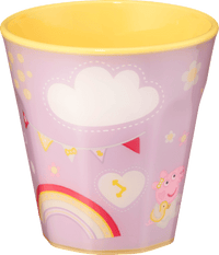Trinkbecher 9-Kant flieder/gelb, Peppa Pig