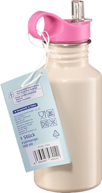 Trinkflasche Kinder Edelstahl beige Flamingo, 1 St