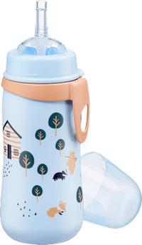 Drinkrietje fles blauw, 330 ml, 1 st.