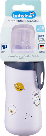 Drinkrietje fles paars, 330 ml, 1 st.