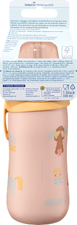 Trinkhalmflasche rosa, 330ml, 1 St