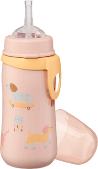 Trinkhalmflasche rosa, 330ml, 1 St
