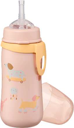 Trinkhalmflasche rosa, 330ml, 1 St