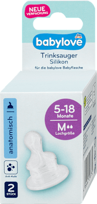 Trinksauger Silikon, Gr. 2, anatomisch, 5-18 Monate, 2 St babylove