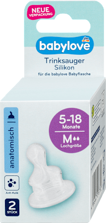 Trinksauger Silikon, Gr. 2, anatomisch, 5-18 Monate, 2 St babylove