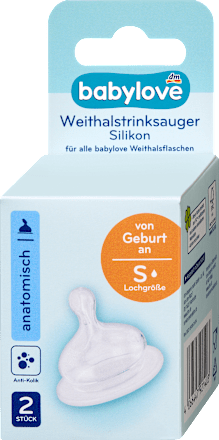 Trinksauger Weithals Silikon anatomisch, Gr. S, von Geburt an, 2 St