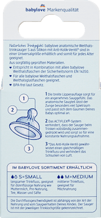 Trinksauger Weithals Silikon anatomisch, Gr. S, von Geburt an, 2 St