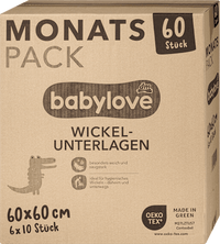 babylove Wickelunterlage 60x 60 cm Monats Pack, 60 St