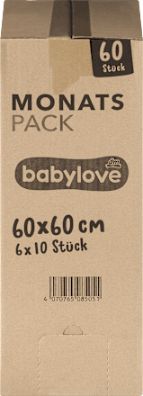 babylove Wickelunterlage 60x 60 cm Monats Pack, 60 St