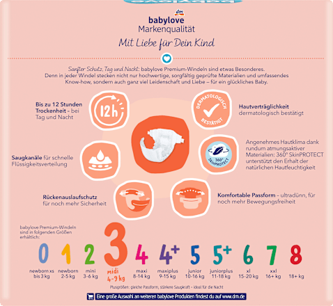 Luiers maat 3 Midi (4-9 kg), jumbo verpakking, 92 stuks