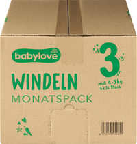 babylove Windeln Gr. 3 midi (4-9 kg) Monatspack, 144 St