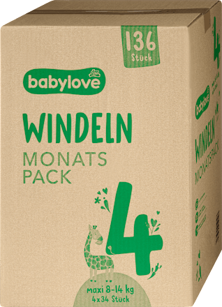 babylove Windeln Gr. 4 maxi (8-14 kg) Monatspack, 136 St