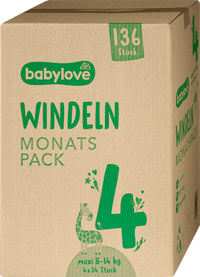 babylove Windeln Gr. 4 maxi (8-14 kg) Monatspack, 136 St