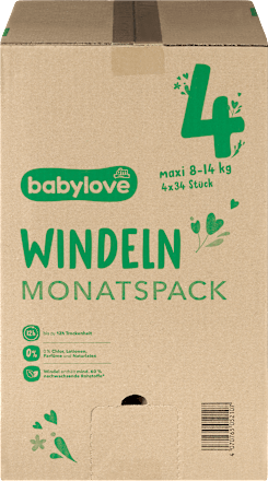babylove Windeln Gr. 4 maxi (8-14 kg) Monatspack, 136 St