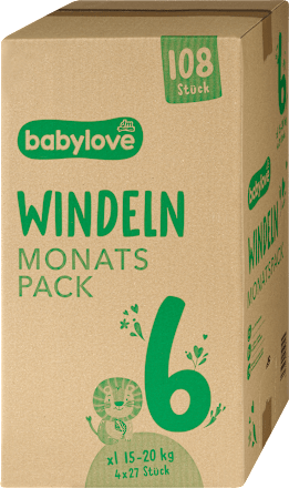 babylove Windeln Gr. 6 xl (15-20 kg) Monatspack, 108 St