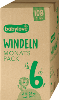 babylove Windeln Gr. 6 xl (15-20 kg) Monatspack, 108 St