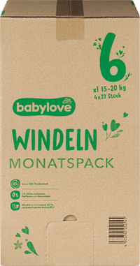 babylove Windeln Gr. 6 xl (15-20 kg) Monatspack, 108 St