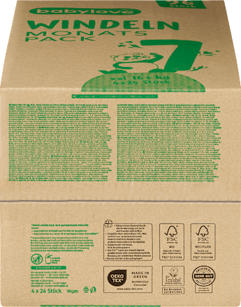 babylove Windeln Gr. 7 xxl (16+ kg) Monatspack, 96 St