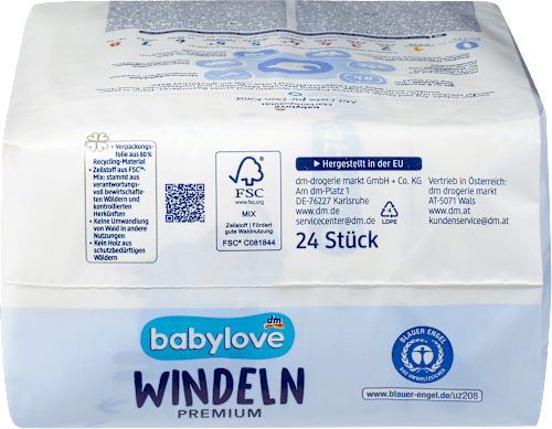 Windeln Premium Gr. 0 newborn xs (bis 3 kg), 24 St