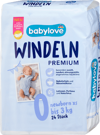 Windeln Premium Gr. 0 newborn xs (bis 3 kg), 24 St