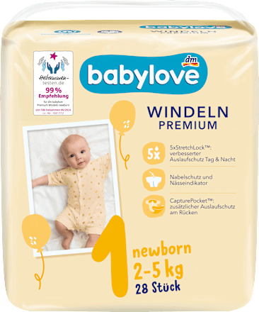 Premium luiers maat 1 pasgeboren (2-5 kg), 28 stuks