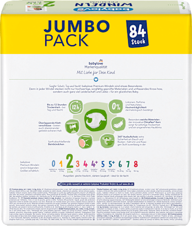 Windeln Premium Gr. 2 mini (3-6 kg), Jumbopack, 84 St