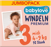 Windeln Premium Gr. 3 midi (4-9 kg), Jumbopack, 92 St