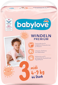 Premium luiers maat 3 Midi (4-9 kg), 46 stuks