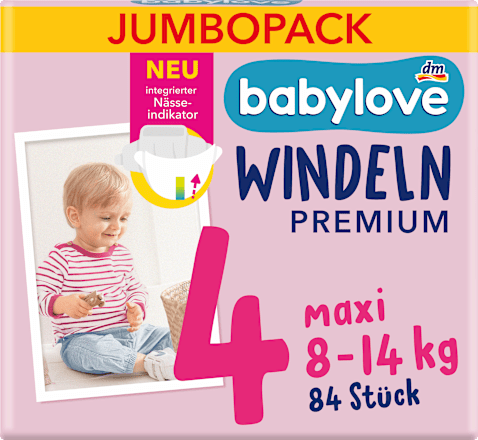 Windeln Premium Gr. 4 maxi (8-14 kg), Jumbopack, 84 St