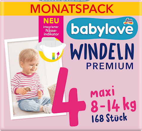 Windeln Premium Gr.4 maxi (8-14 kg), Monatspack, 168 St