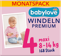 Premium luiers maat 4 Maxi (8-14 kg), 168 stuks